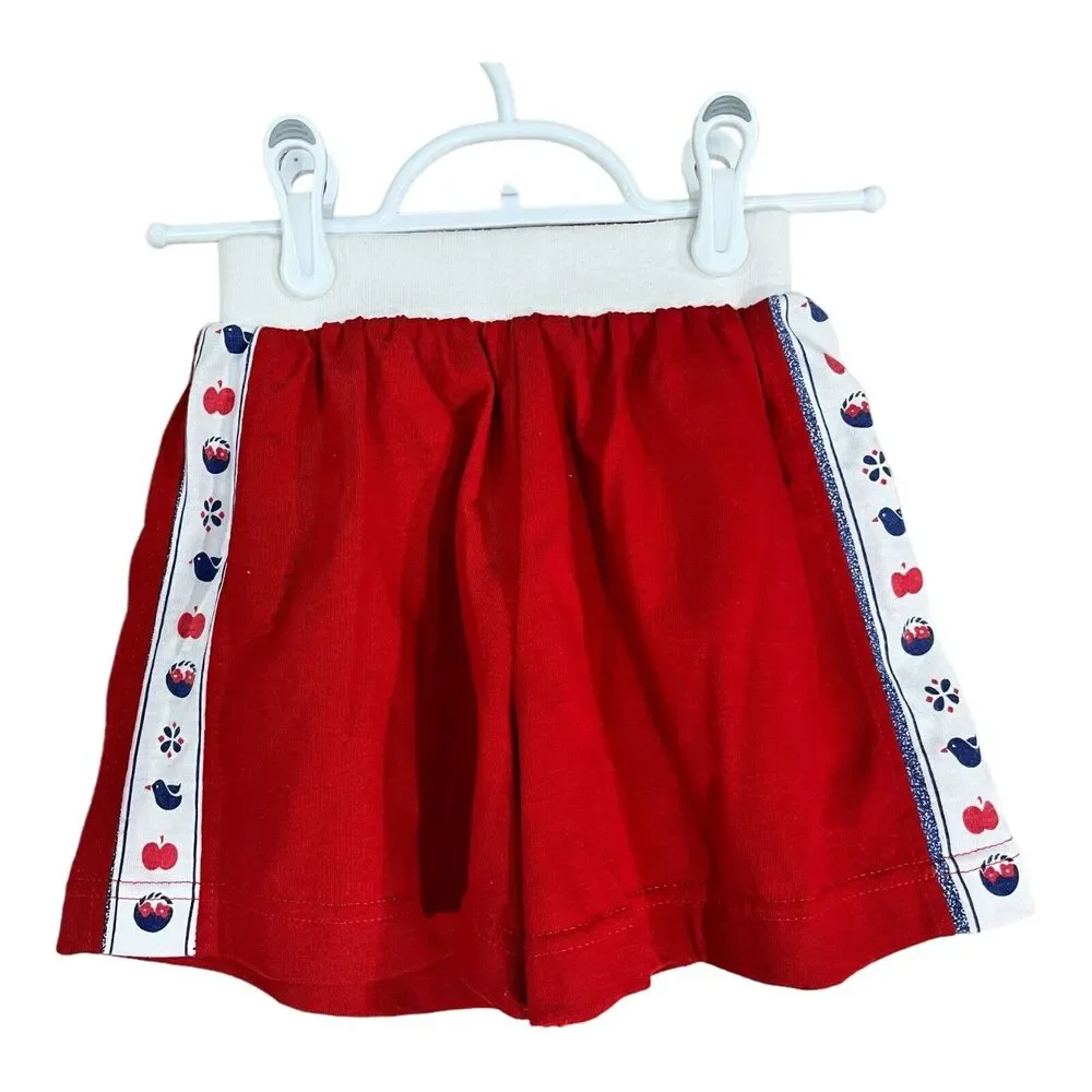 Vintage Carter’s Girls Two Piece Outfit Top Shorts Red TODDLER SIZE 4/4T USA